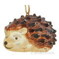 Mini Hedgehog Gold et Brown Glass Ornement